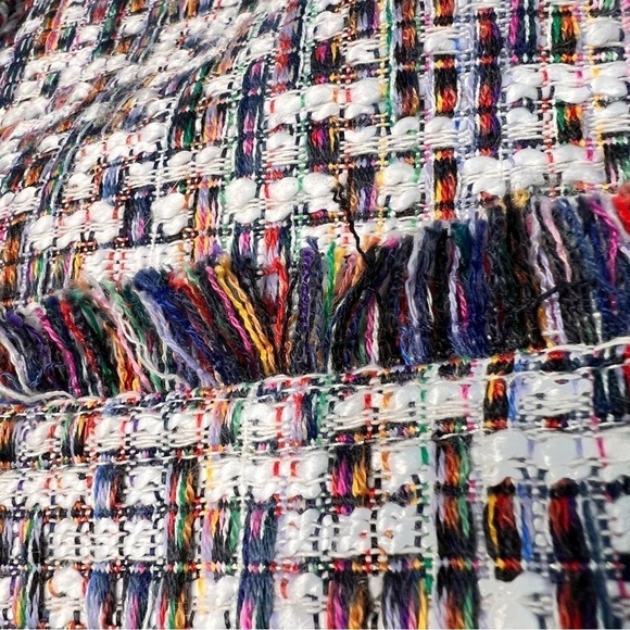 CAROLINA BELLE Montreal Crop Tweed Zip Front Multicolor Blazer Jacket Size L - Picture 14 of 16